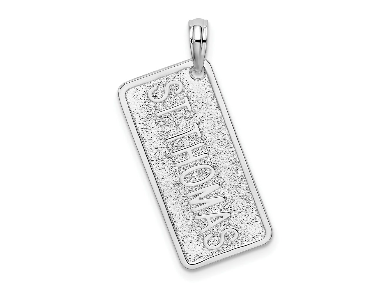 FJC Finejewelers 925 Sterling Silver Rhodium Plated St. Thomas License Plate Charm 28 x 17 mm