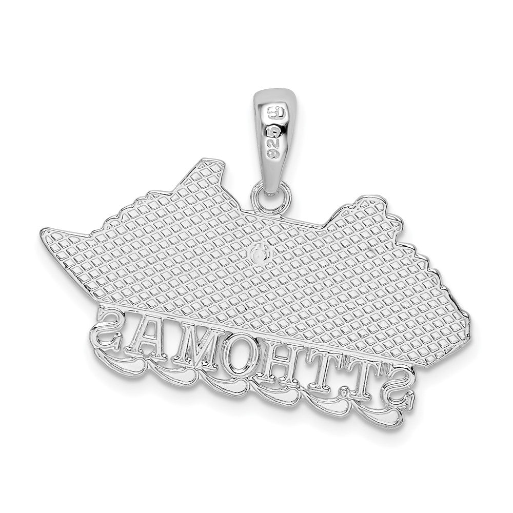 FJC Finejewelers 925 Sterling Silver Rhodium Plated Polished St. Thomas Cruise Ship Charm 22 x 31 mm