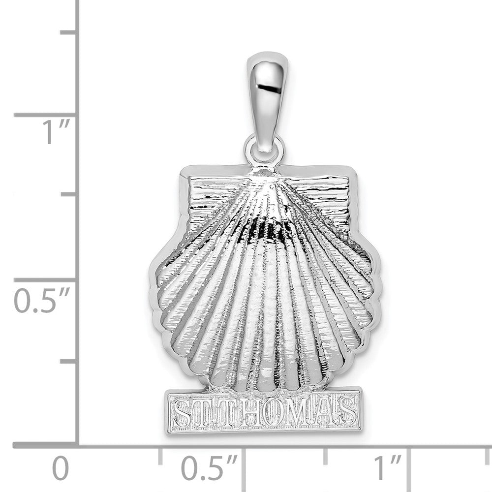 FJC Finejewelers 925 Sterling Silver d Polished St. Thomas Scallop Shell Charm 29 x 17 mm