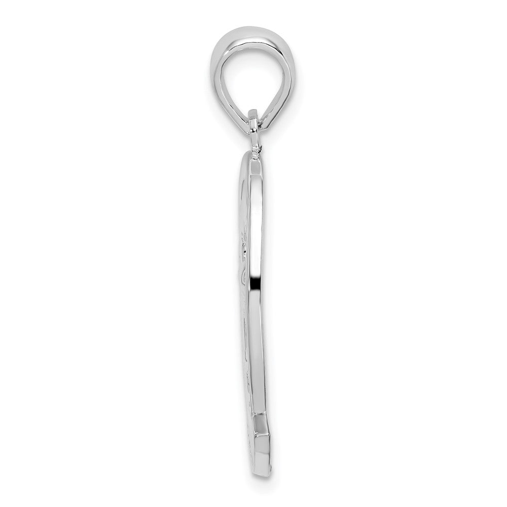 FJC Finejewelers 925 Sterling Silver Rhodium Plated St. Thomas Dolphin Sunset Charm 31 x 14 mm