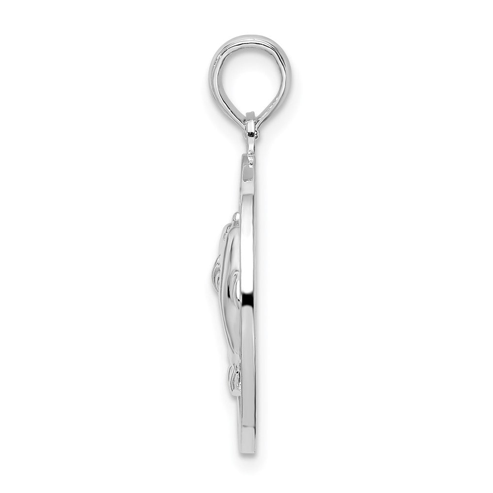 FJC Finejewelers 925 Sterling Silver Rhodium Plated St. Thomas Circle with Dolphins Charm 26 x 18 mm