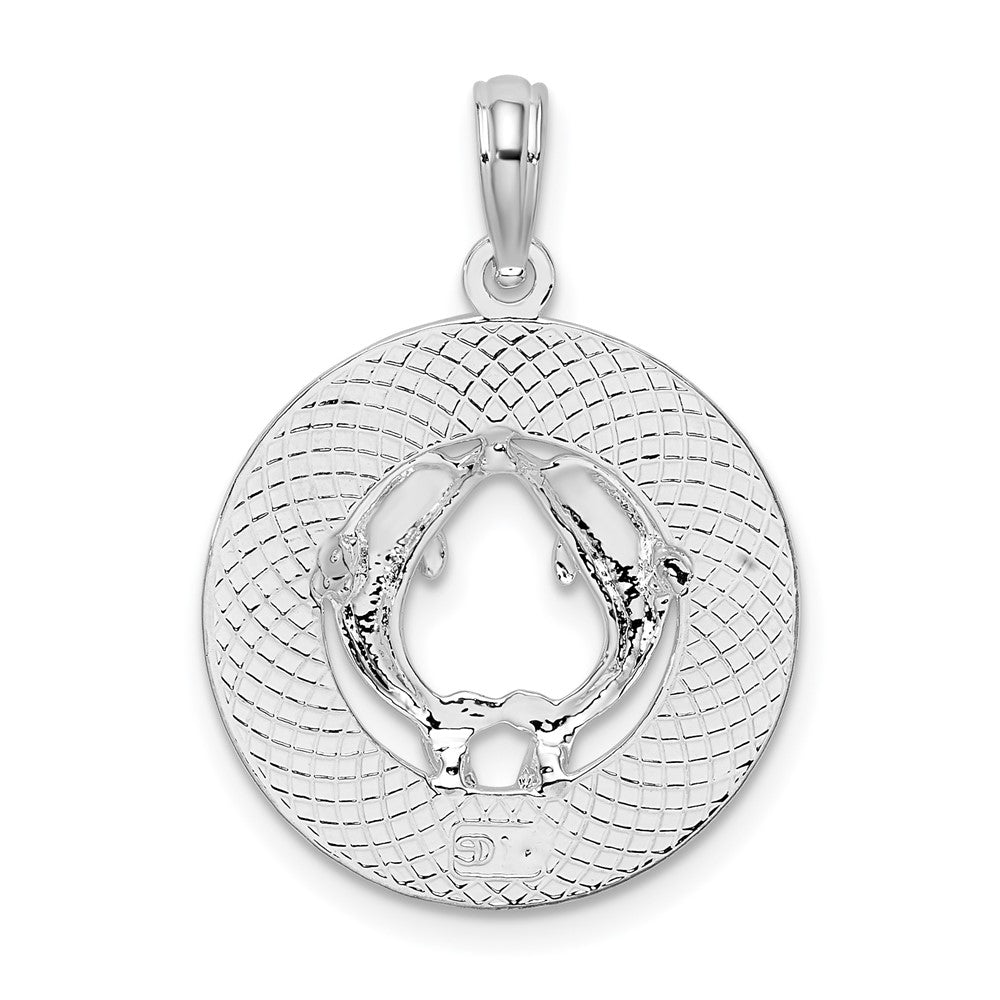 FJC Finejewelers 925 Sterling Silver Rhodium Plated St. Thomas Circle with Dolphins Charm 26 x 18 mm