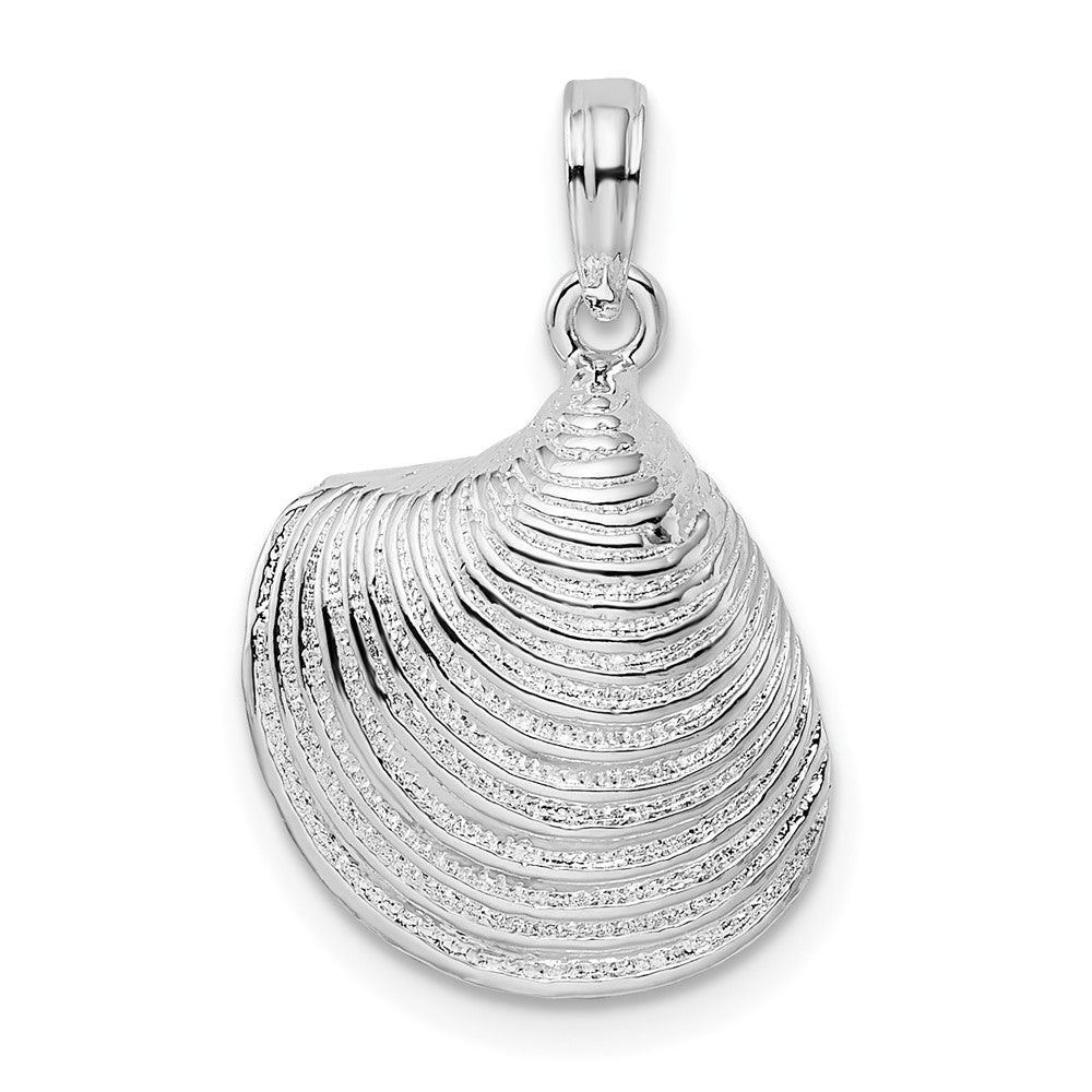 FJC Finejewelers 925 Sterling Silver Rhodium Plated Polished 3D Clam Shell Charm 21 x 13 mm