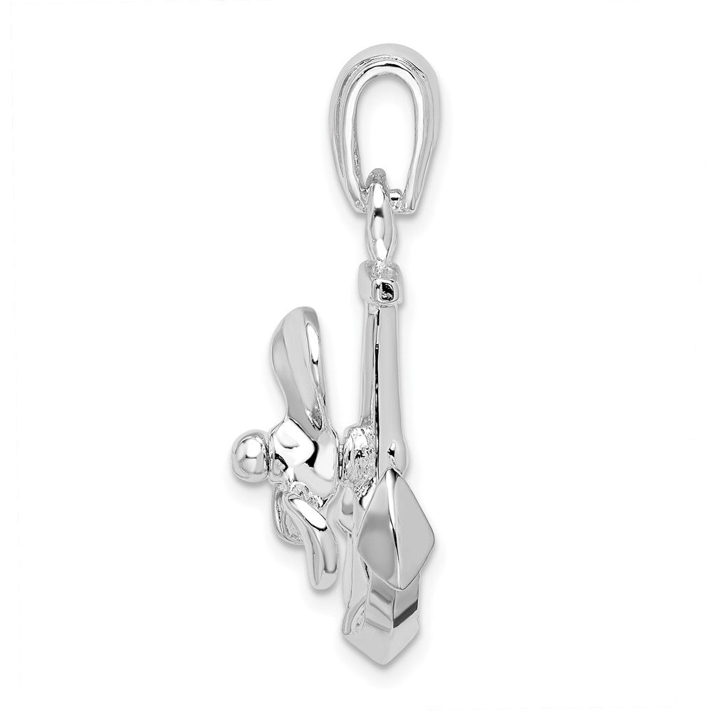 FJC Finejewelers 925 Sterling Silver Rhodium Plated Moveable 3D Anchor with Propeller Charm 32 x 19 mm