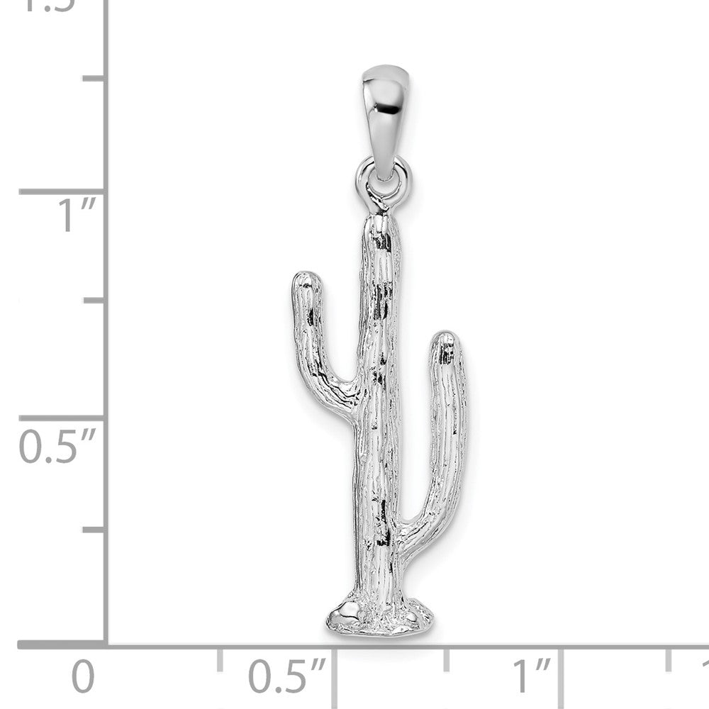 FJC Finejewelers 925 Sterling Silver Rhodium Plated Polished 3D Saguaro Cactus Charm 10 mm