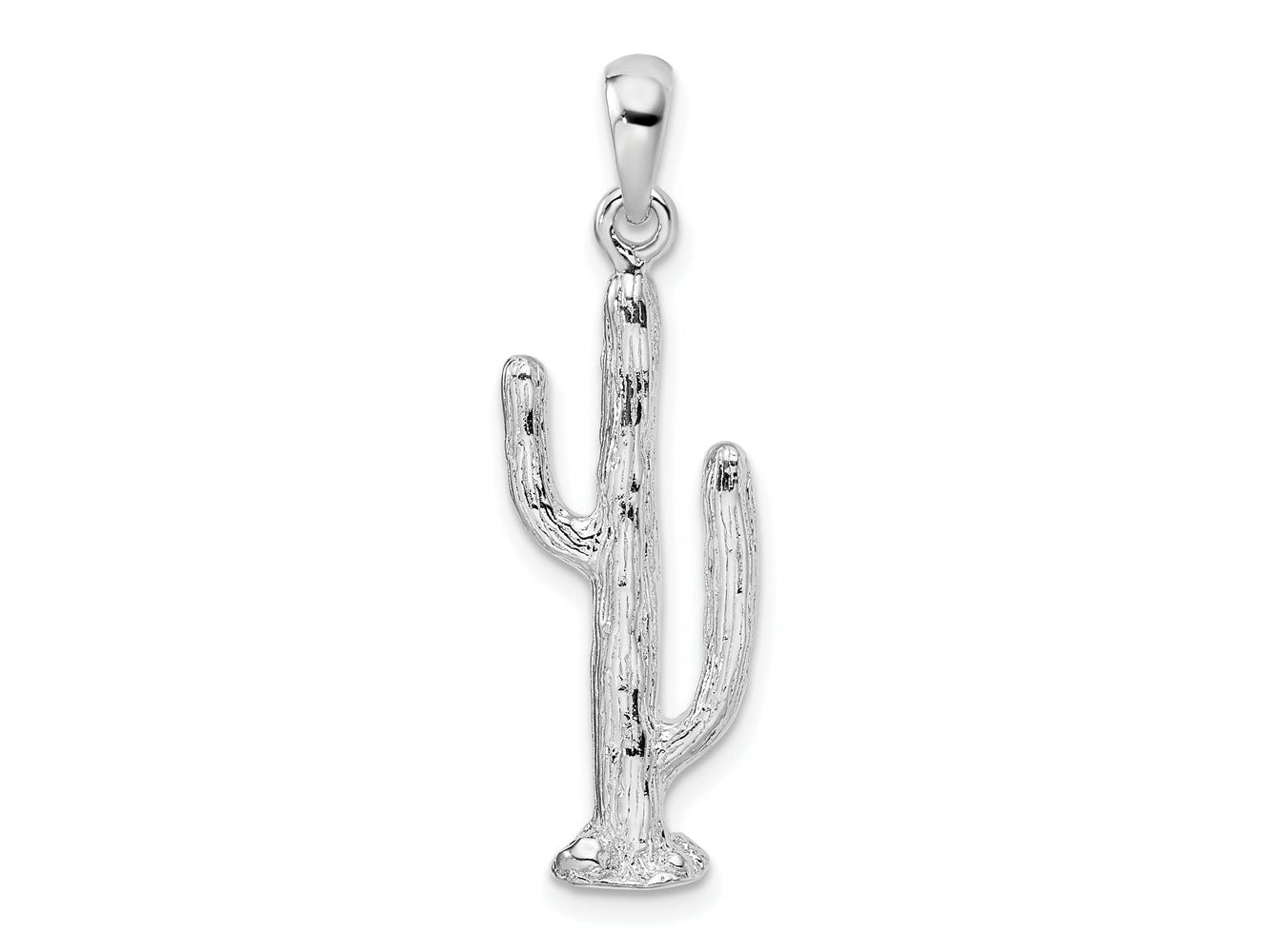 FJC Finejewelers 925 Sterling Silver Rhodium Plated Polished 3D Saguaro Cactus Charm 10 mm