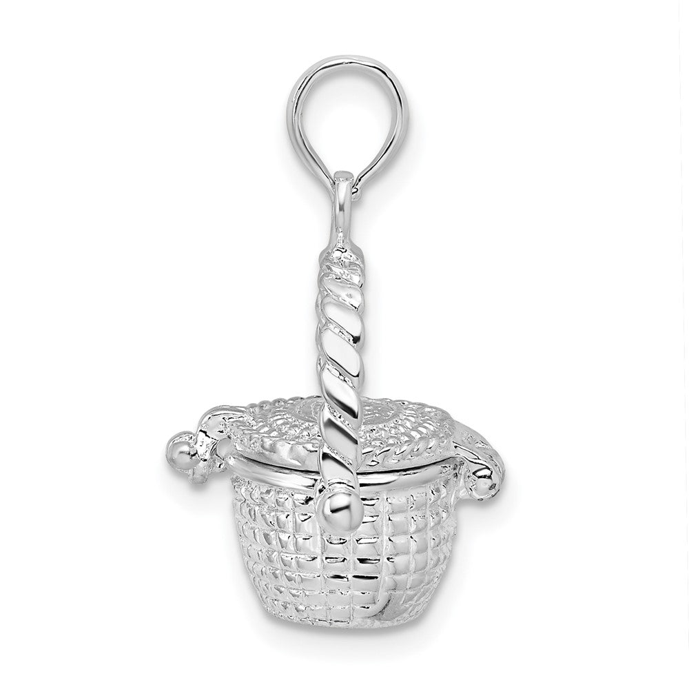 FJC Finejewelers 925 Sterling Silver Rhodium Plated Moveable 3D Nantucket Basket Charm 24 x 16 mm