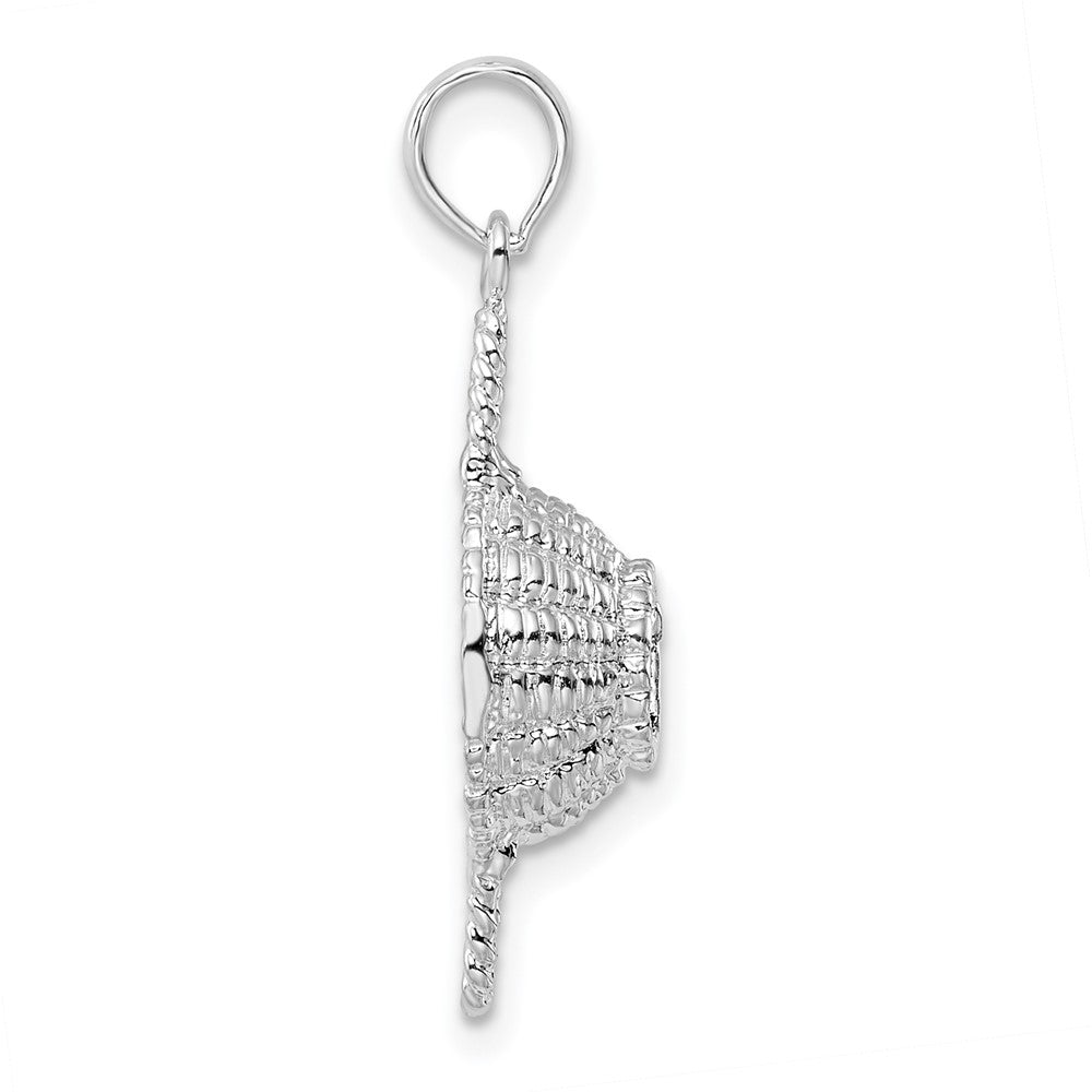 FJC Finejewelers 925 Sterling Silver Rhodium Plated Polished 3D Round Basket Charm 27 x 10 mm