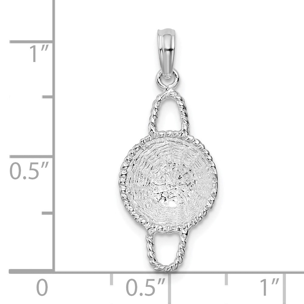 FJC Finejewelers 925 Sterling Silver Rhodium Plated Polished 3D Round Basket Charm 27 x 10 mm