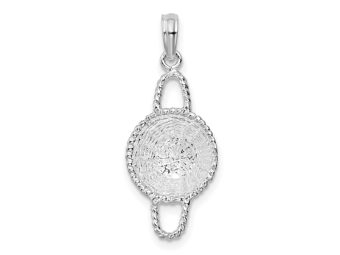 FJC Finejewelers 925 Sterling Silver Rhodium Plated Polished 3D Round Basket Charm 27 x 10 mm