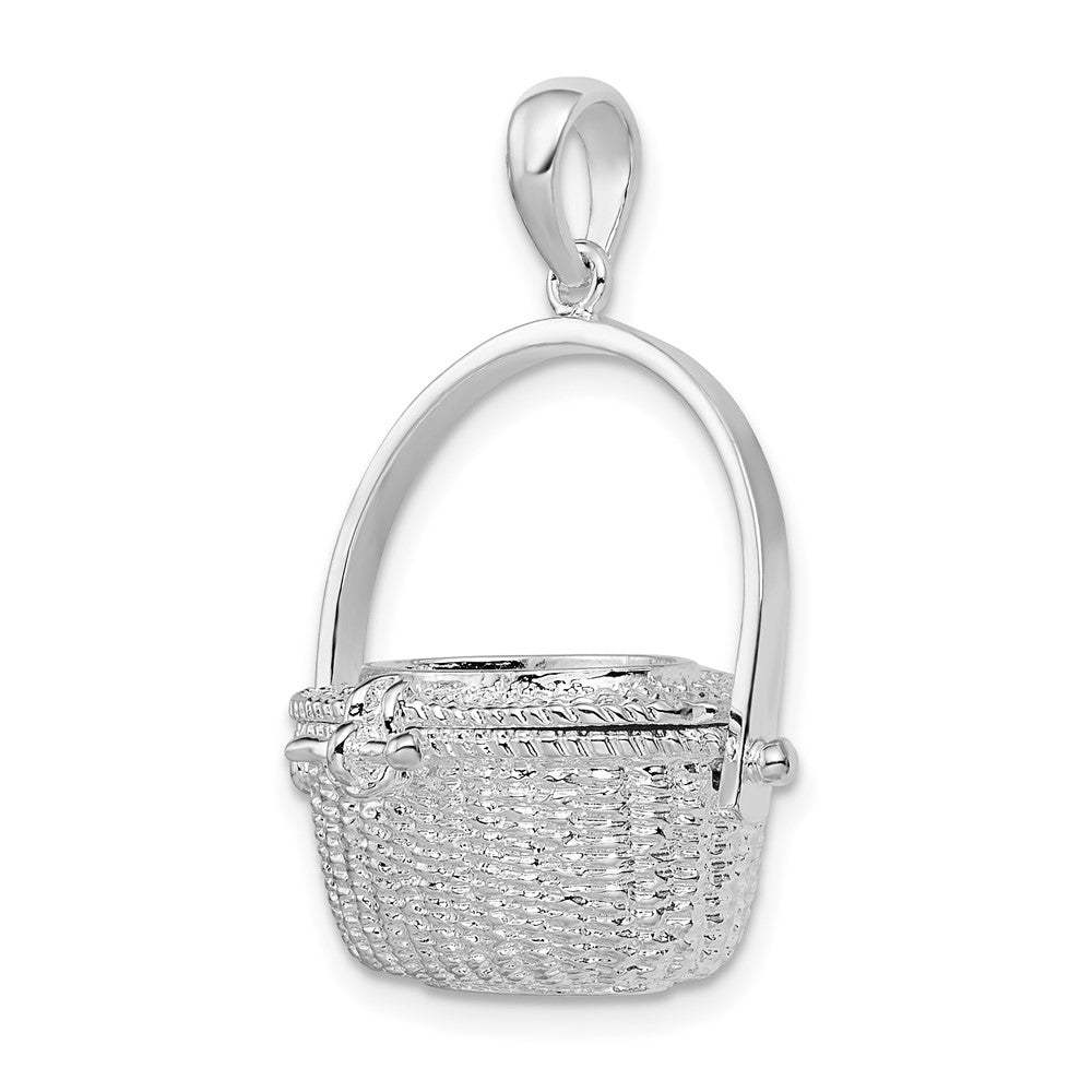 FJC Finejewelers 925 Sterling Silver Rhodium Plated Moveable 3D Nantucket Basket Charm 31 x 22 mm