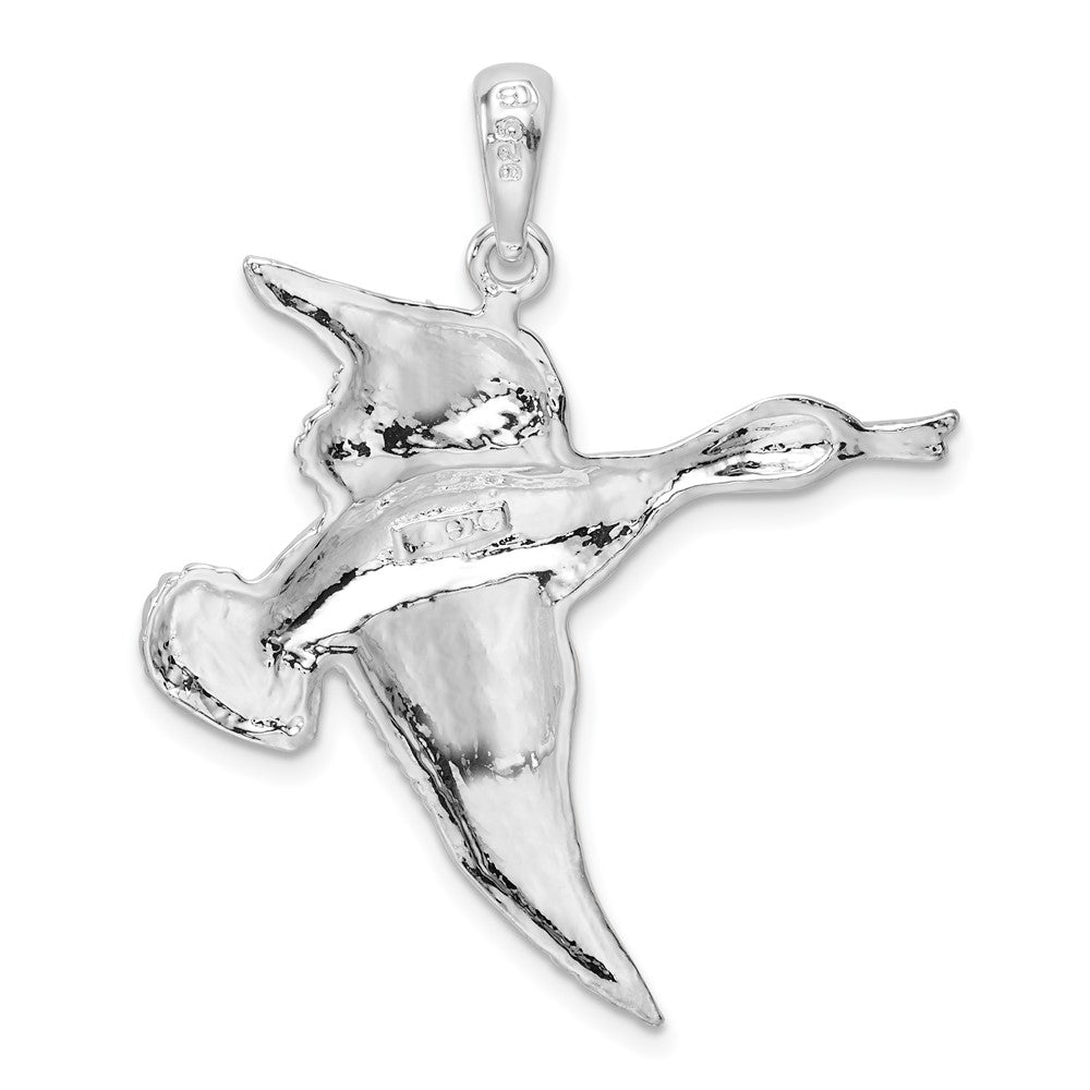 FJC Finejewelers 925 Sterling Silver Rhodium Plated Polished Flying Duck Charm 32 mm