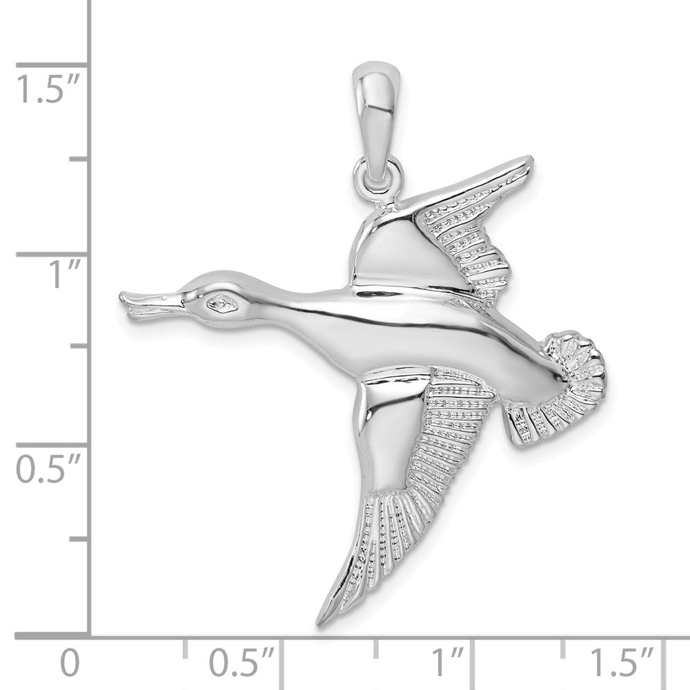FJC Finejewelers 925 Sterling Silver Rhodium Plated Polished Flying Duck Charm 32 mm