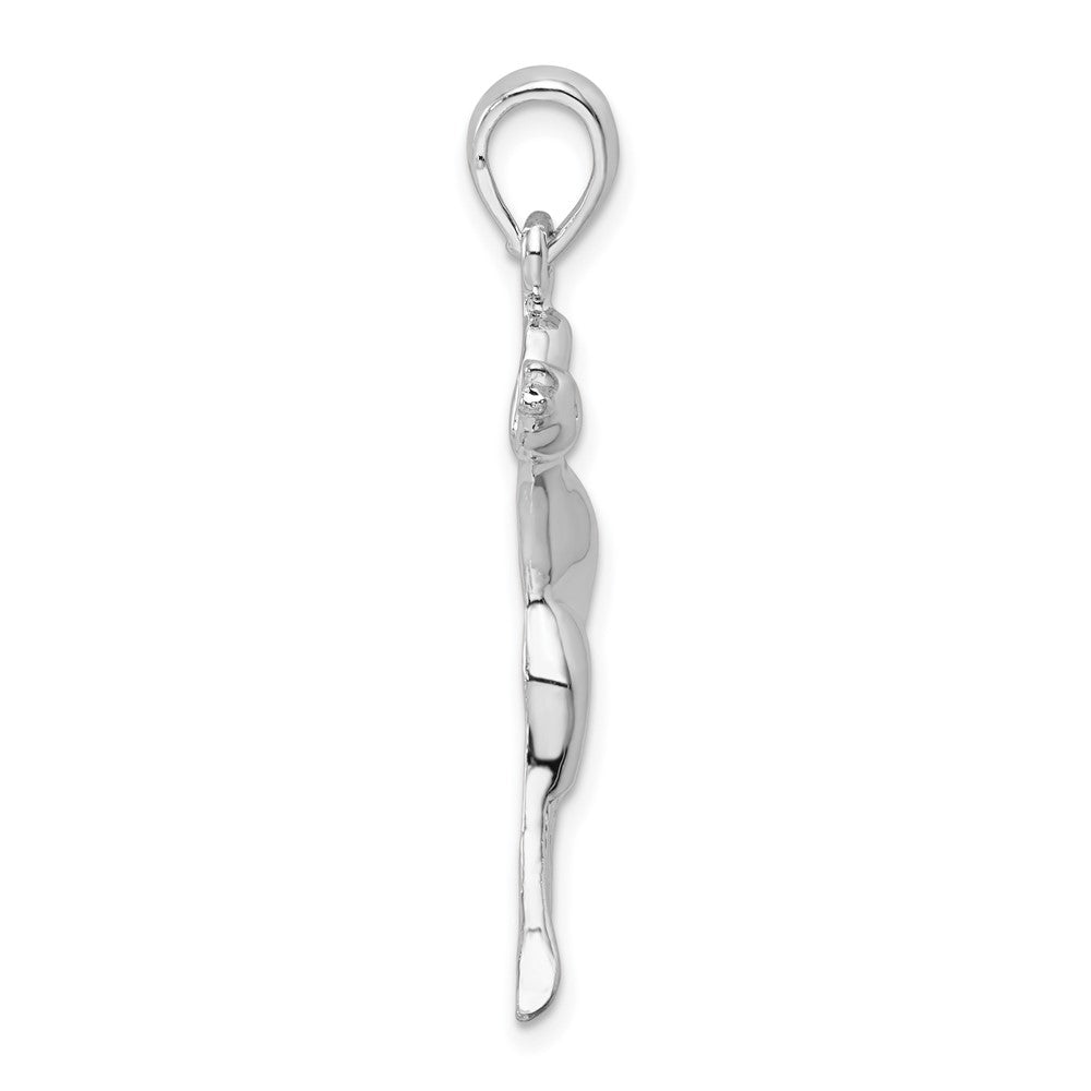 FJC Finejewelers 925 Sterling Silver Rhodium Plated Polished Flying Duck Charm 32 mm