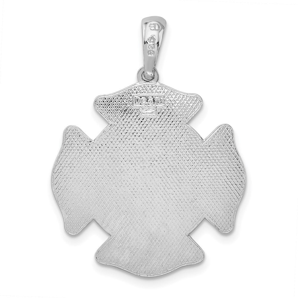 FJC Finejewelers 925 Sterling Silver Rhodium Plated St. Florian Fire Dept. Medal Charm 31 x 23 mm