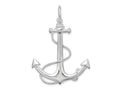 FJC Finejewelers 925 Sterling Silver Rhodium Plated Polished 3D Anchor with Rope Charm 47 x 34 mm
