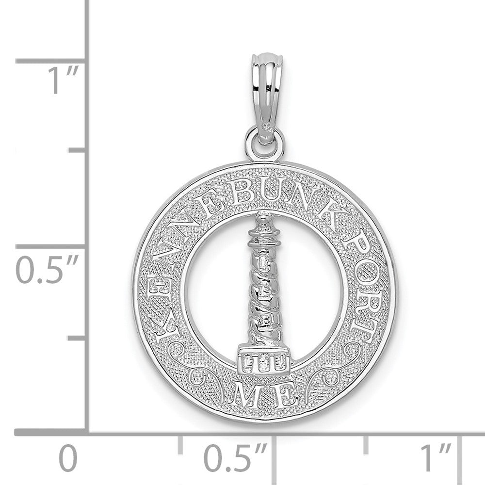 FJC Finejewelers 925 Sterling Silver d Kennebunkport Circle with Lighthouse Charm 25 x 18 mm
