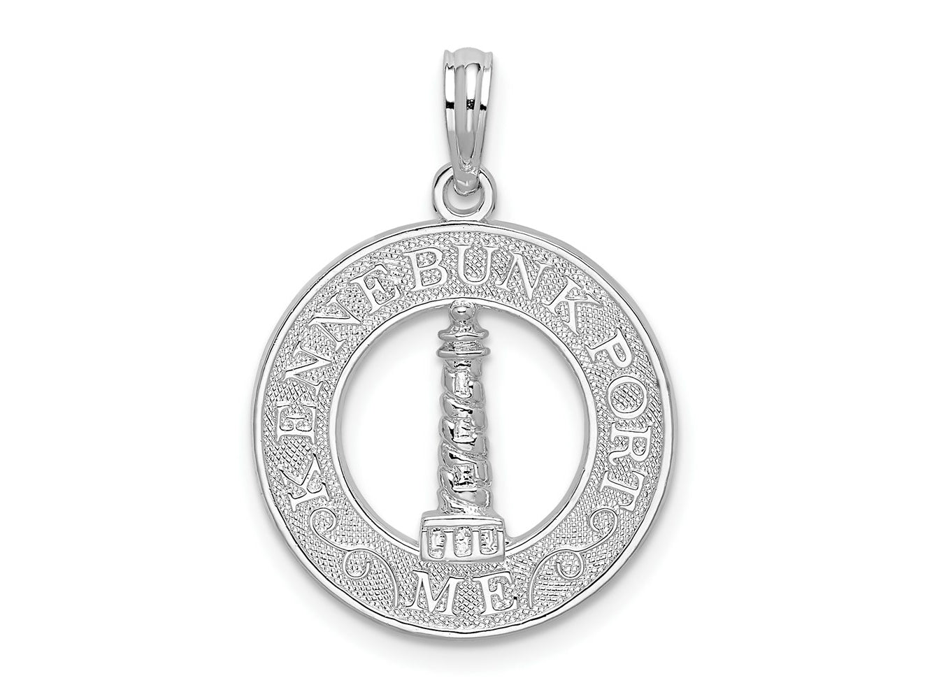 FJC Finejewelers 925 Sterling Silver d Kennebunkport Circle with Lighthouse Charm 25 x 18 mm