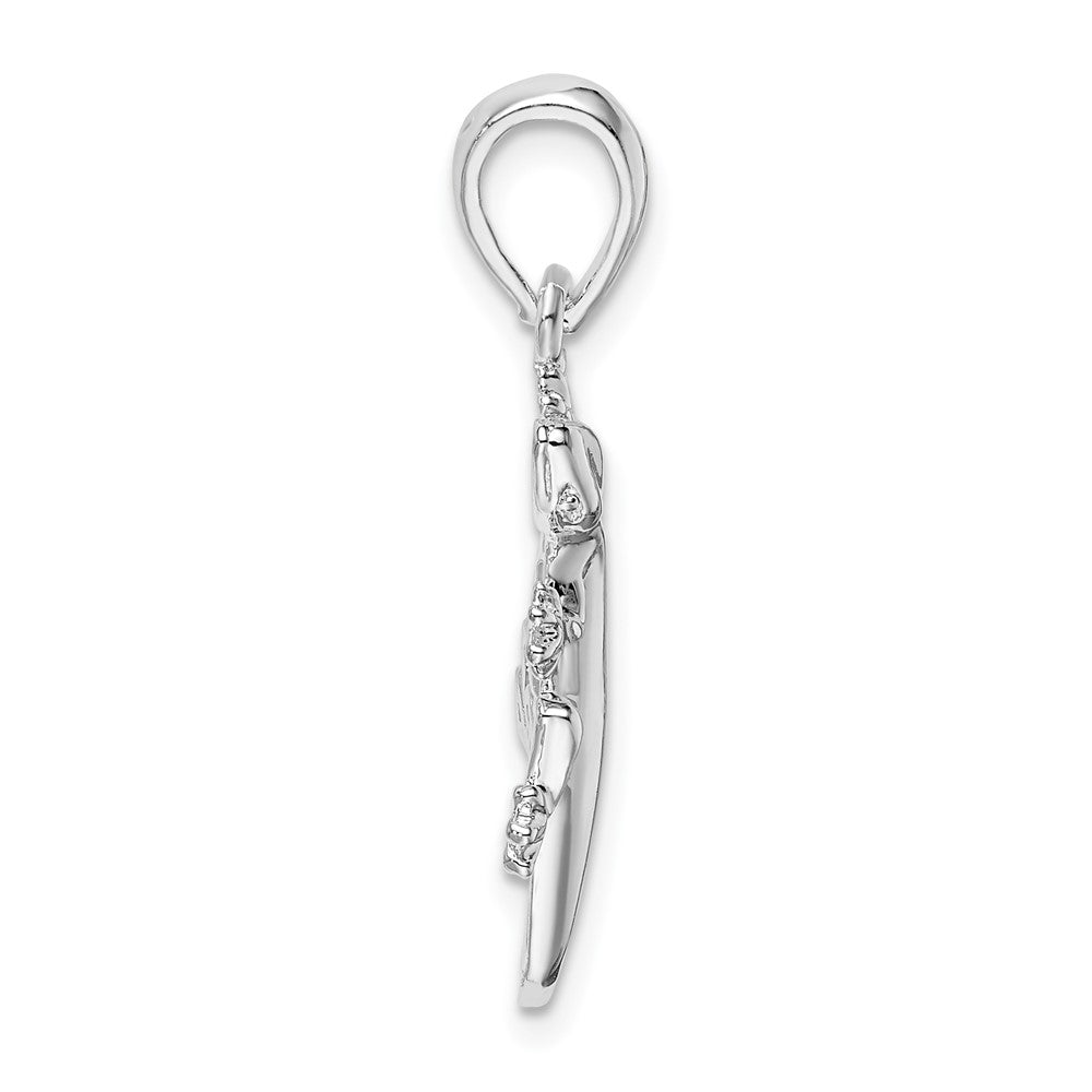 FJC Finejewelers 925 Sterling Silver Rhodium Plated Polished Gecko Charm 30 x 16 mm