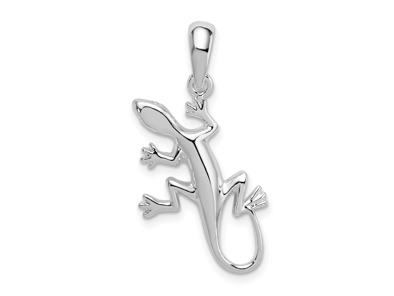 FJC Finejewelers 925 Sterling Silver Rhodium Plated Polished Gecko Charm 30 x 16 mm