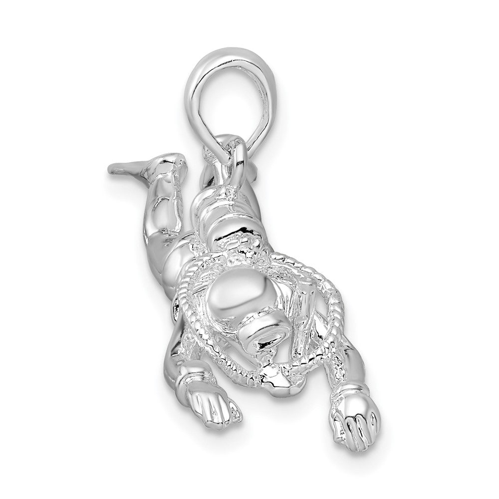 FJC Finejewelers 925 Sterling Silver Rhodium Plated Polished 3D Female Scuba Diver Charm 23 x 36 mm
