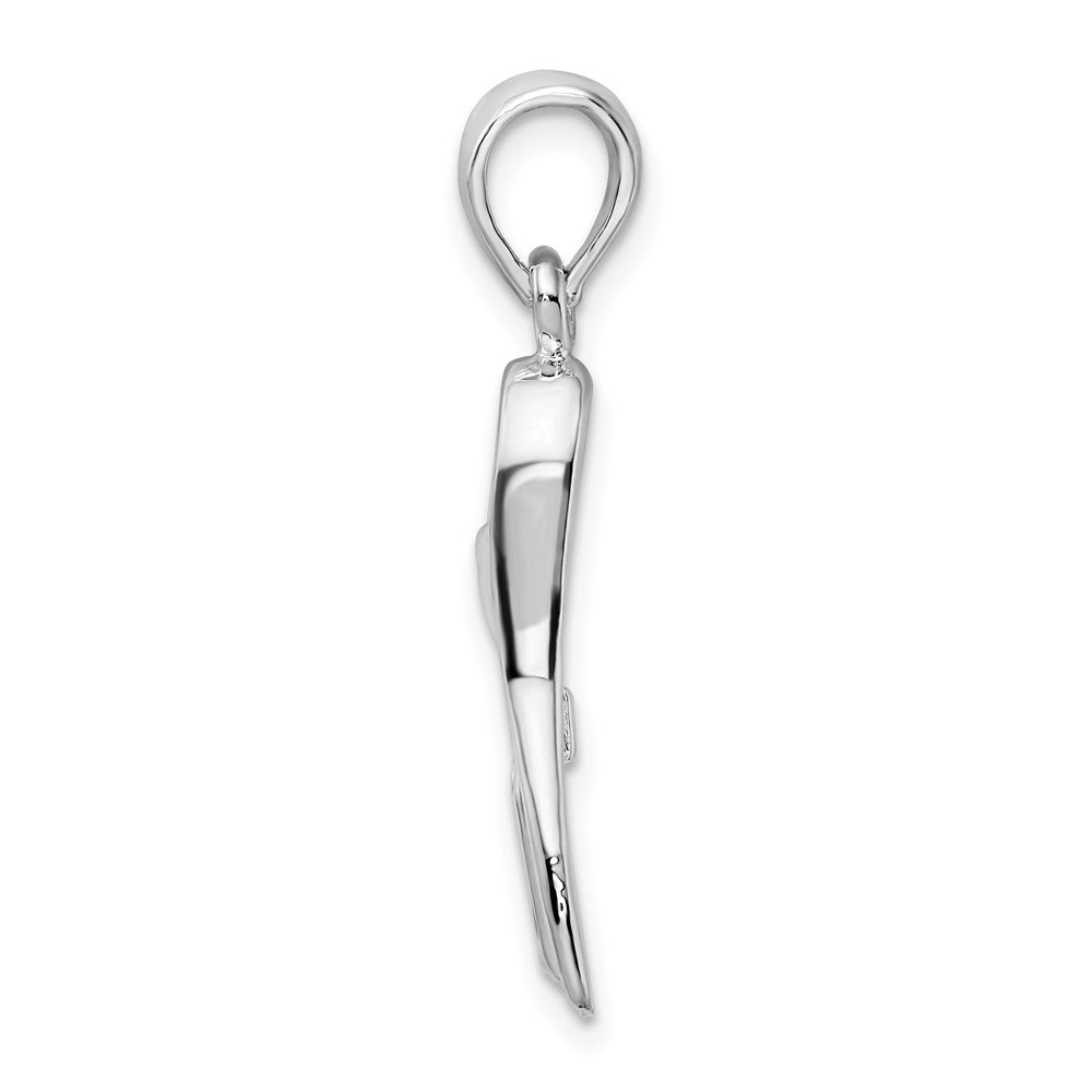FJC Finejewelers 925 Sterling Silver Rhodium Plated Polished 3D Scuba Flipper Charm 30 x 10 mm