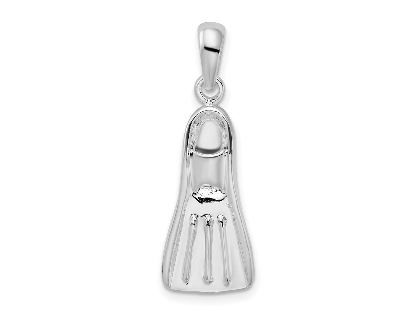 FJC Finejewelers 925 Sterling Silver Rhodium Plated Polished 3D Scuba Flipper Charm 30 x 10 mm