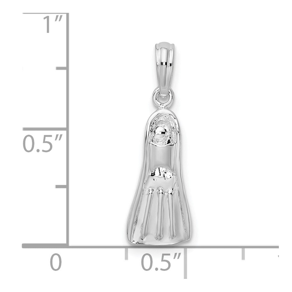 FJC Finejewelers 925 Sterling Silver Polished 3D Scuba Flipper Charm 22 x 7 mm
