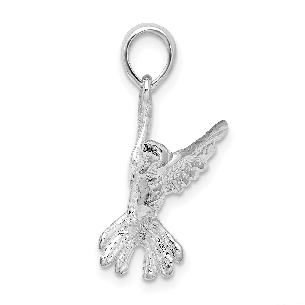 FJC Finejewelers 925 Sterling Silver Rhodium Plated Polished Hummingbird Charm 20 mm
