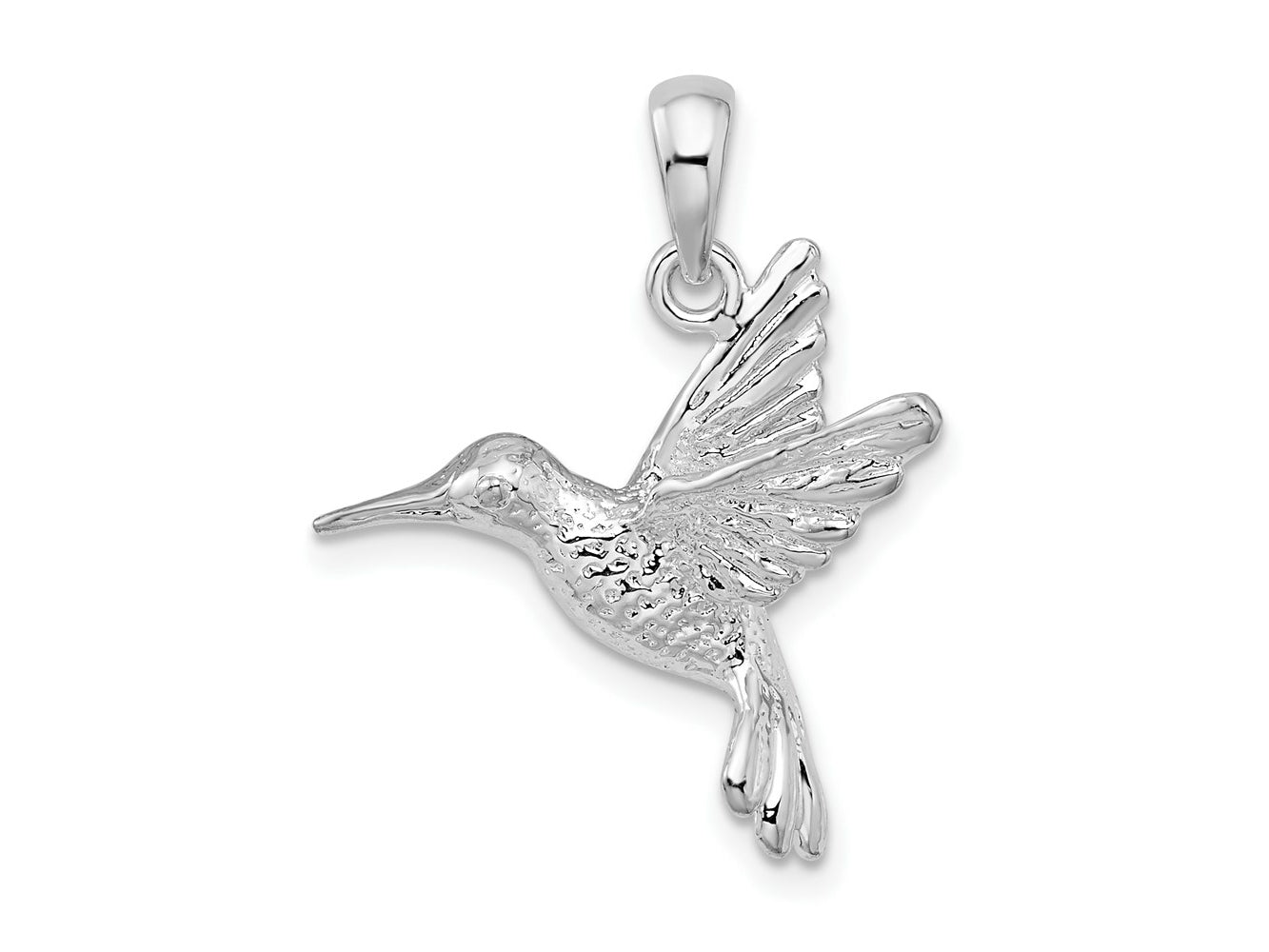 FJC Finejewelers 925 Sterling Silver Rhodium Plated Polished Hummingbird Charm 20 mm