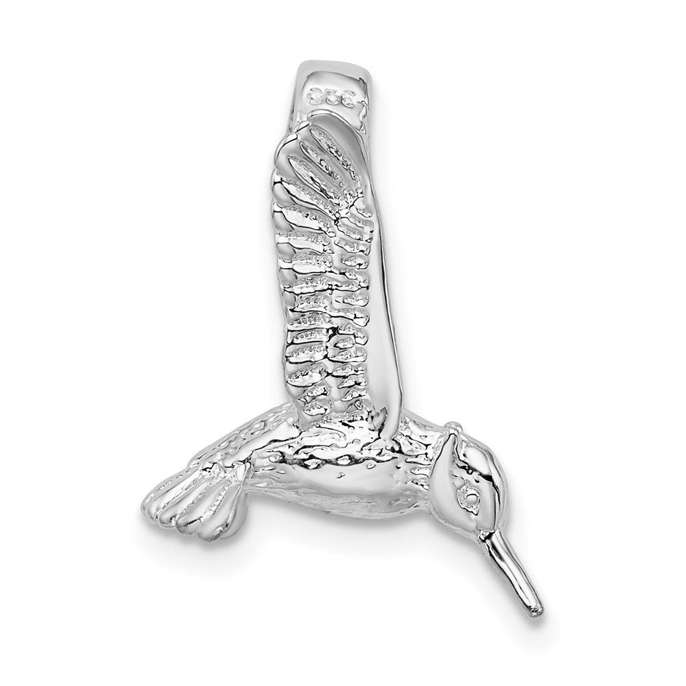 FJC Finejewelers 925 Sterling Silver Rhodium Plated Polished 3D Hummingbird Slide 13 mm