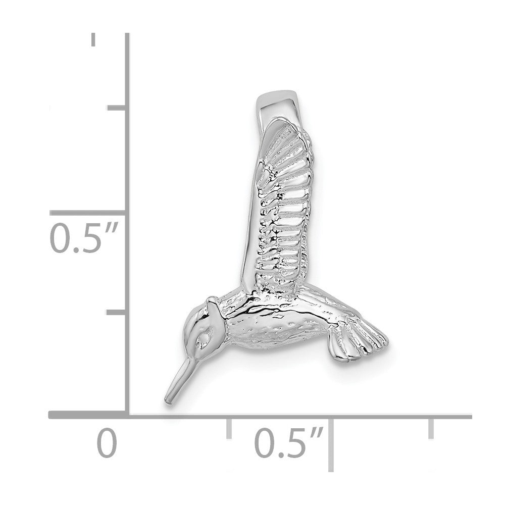 FJC Finejewelers 925 Sterling Silver Rhodium Plated Polished 3D Hummingbird Slide 13 mm