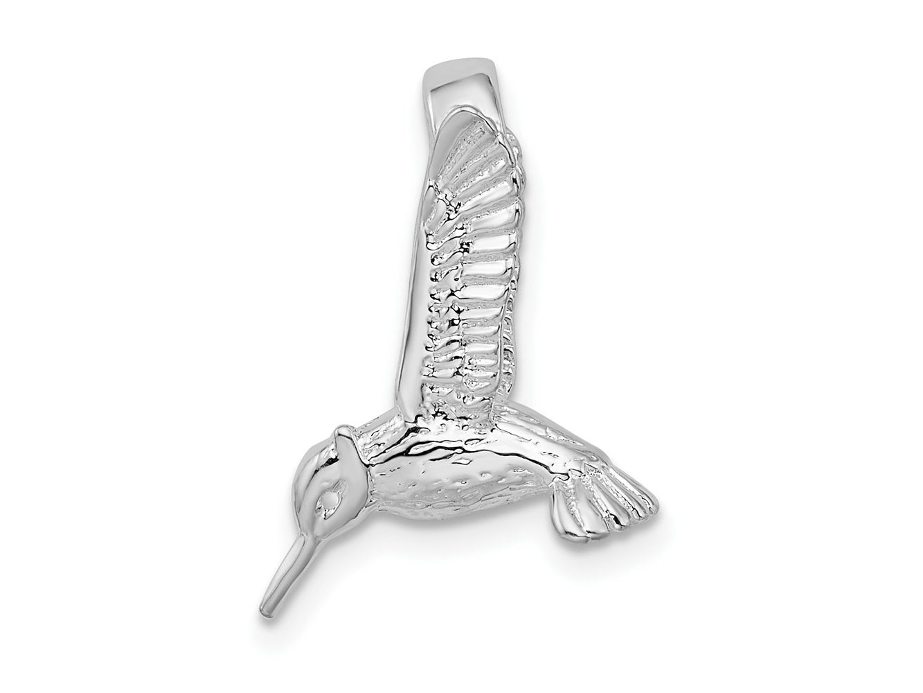 FJC Finejewelers 925 Sterling Silver Rhodium Plated Polished 3D Hummingbird Slide 13 mm