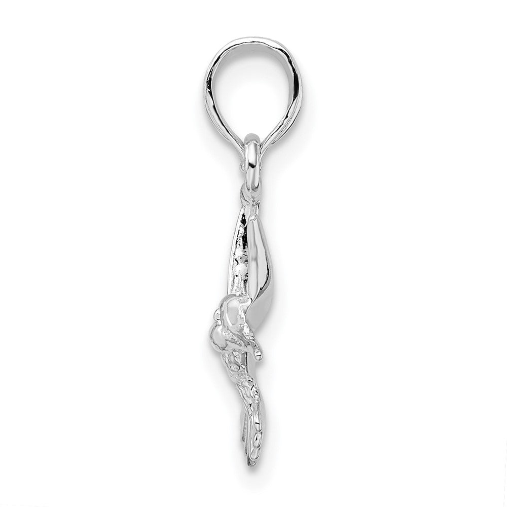 FJC Finejewelers 925 Sterling Silver Rhodium Plated Polished Hummingbird Charm 11 mm