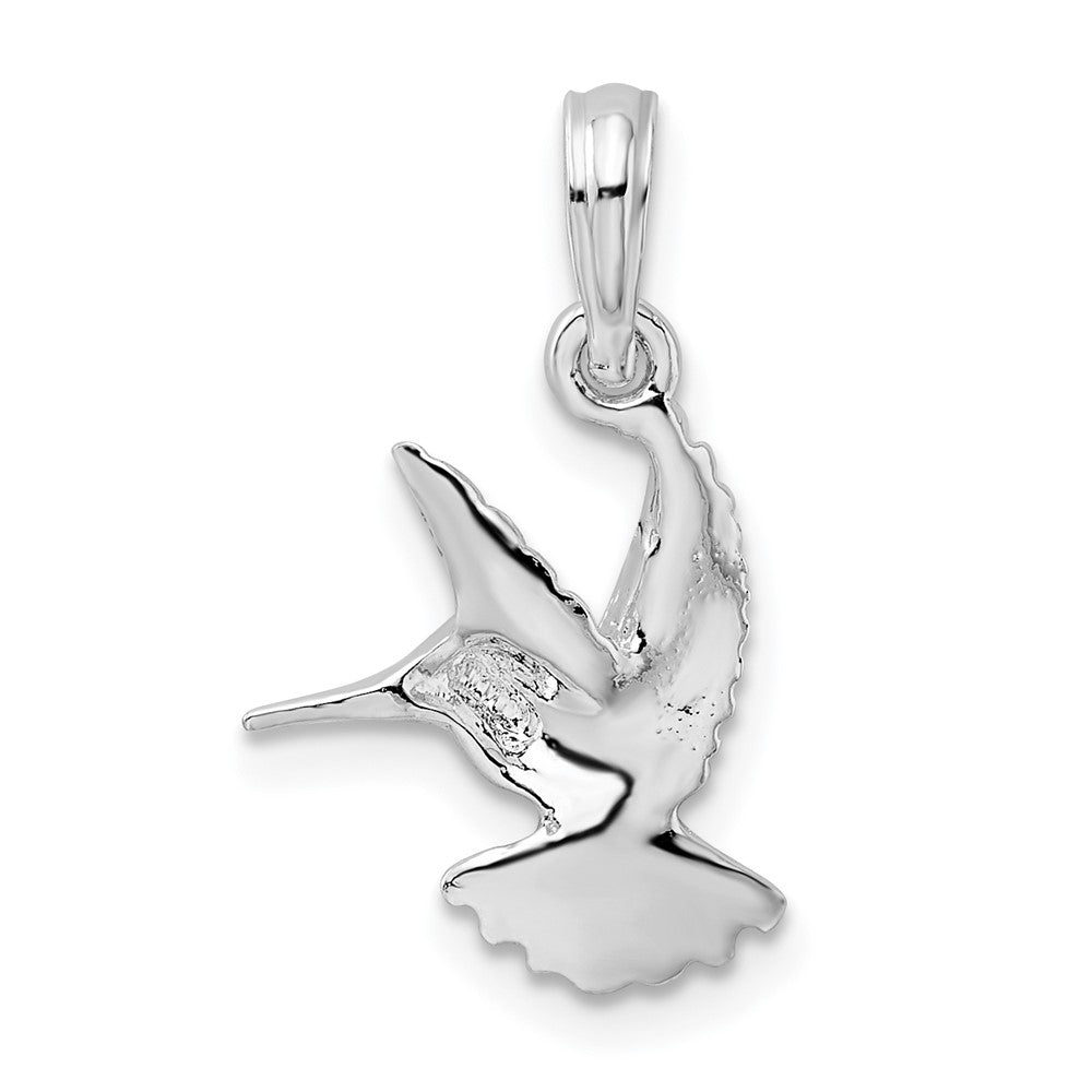 FJC Finejewelers 925 Sterling Silver Rhodium Plated Polished Hummingbird Charm 11 mm