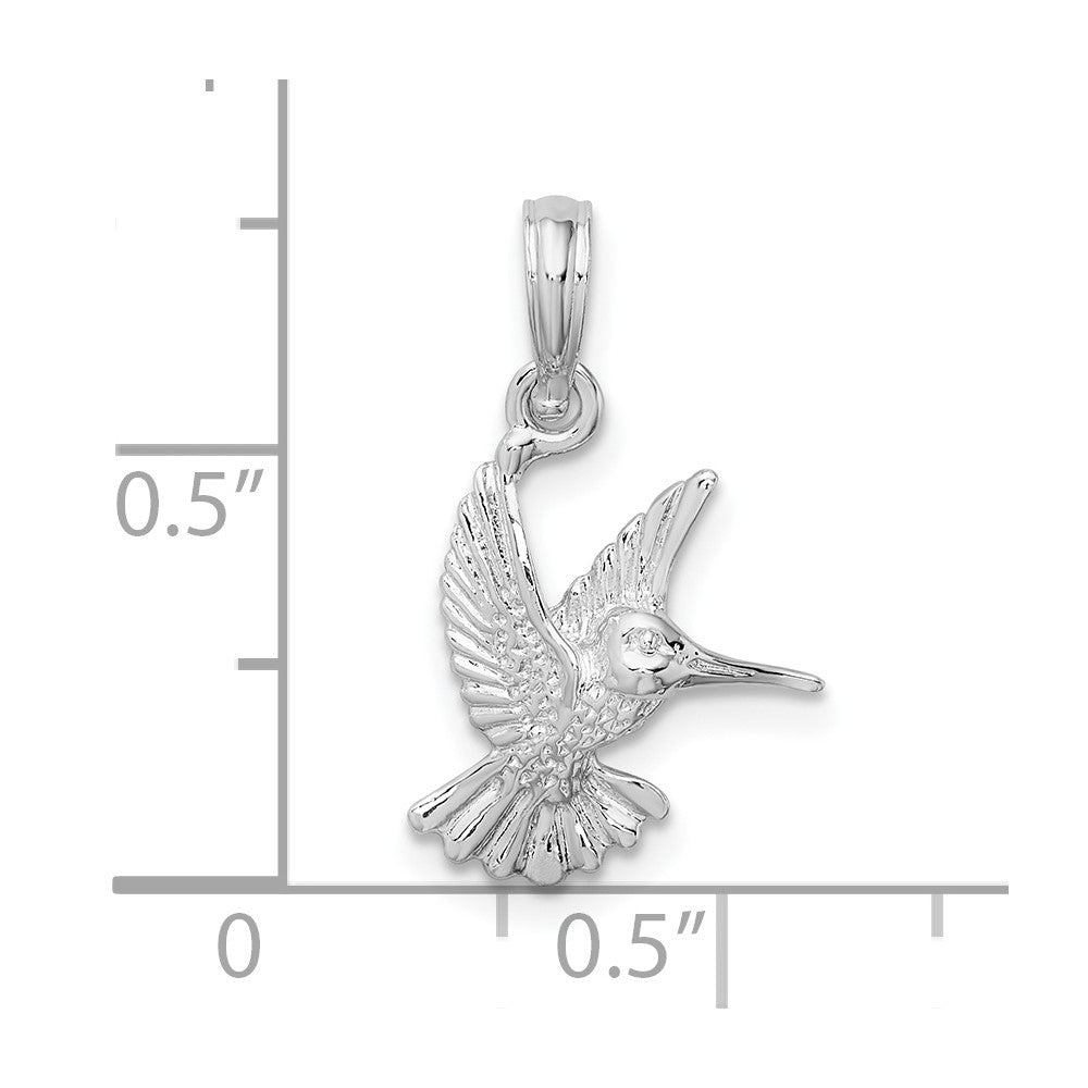 FJC Finejewelers 925 Sterling Silver Rhodium Plated Polished Hummingbird Charm 11 mm