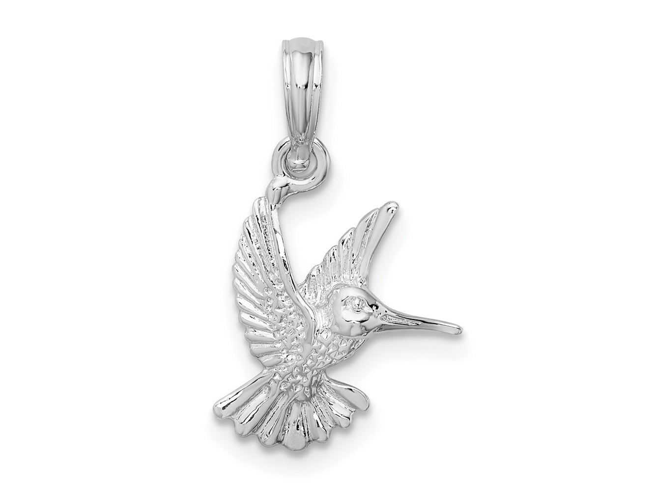 FJC Finejewelers 925 Sterling Silver Rhodium Plated Polished Hummingbird Charm 11 mm