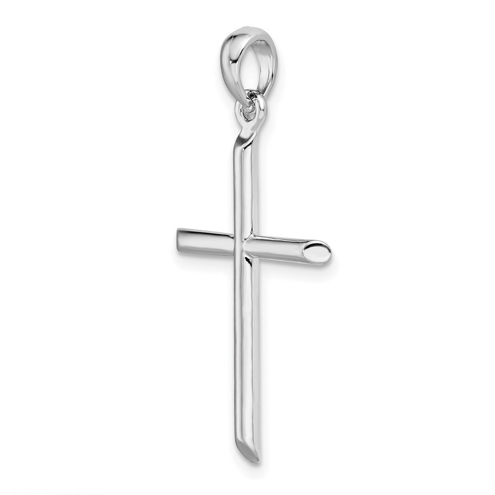 FJC Finejewelers 925 Sterling Silver Rhodium Plated 3D Cylinder with Beveled Ends Cross Charm 19 mm