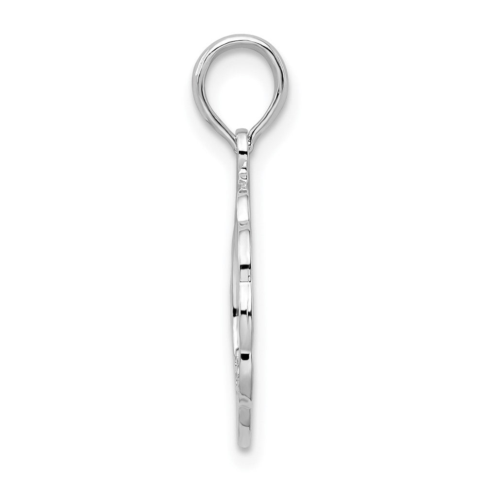 FJC Finejewelers 925 Sterling Silver Rhodium Plated Scalloped Holy Communion Charm 22 x 14 mm
