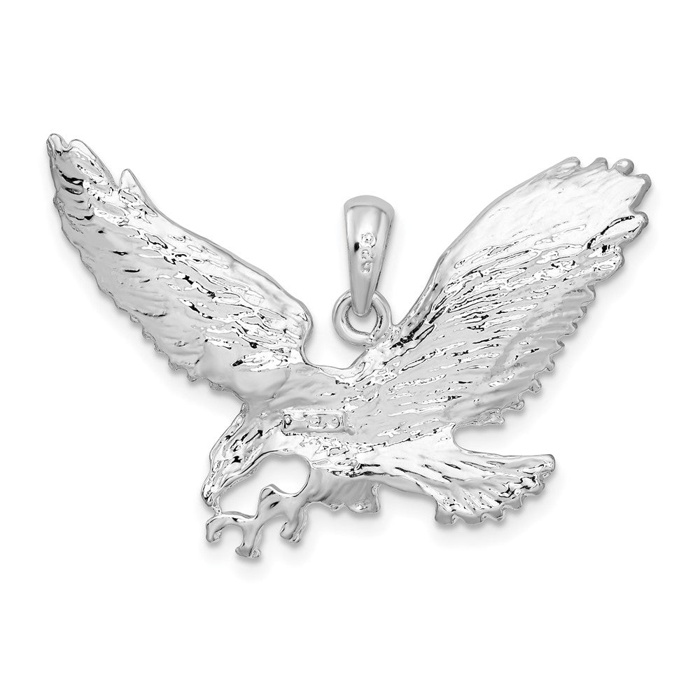 FJC Finejewelers 925 Sterling Silver Rhodium Plated Polished Flying Eagle Charm 33 mm