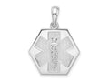 FJC Finejewelers 925 Sterling Silver Polished Caduceus Hexagon Disc Charm 23 x 17 mm