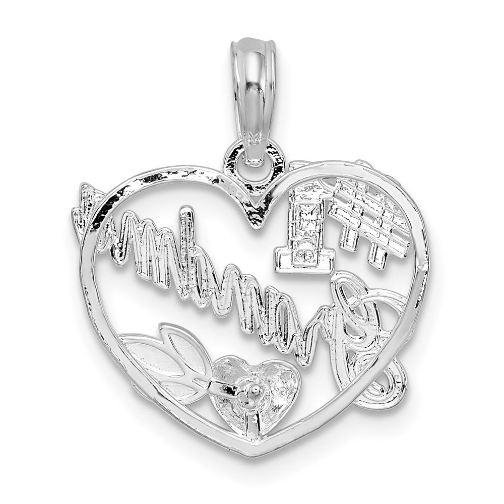 FJC Finejewelers 925 Sterling Silver Rhodium Plated #1 Grandma in Heart Charm