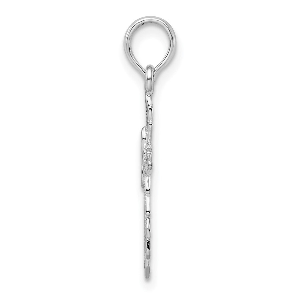 FJC Finejewelers 925 Sterling Silver Rhodium Plated Scalloped Edge Cut-out Cross Charm 12 mm