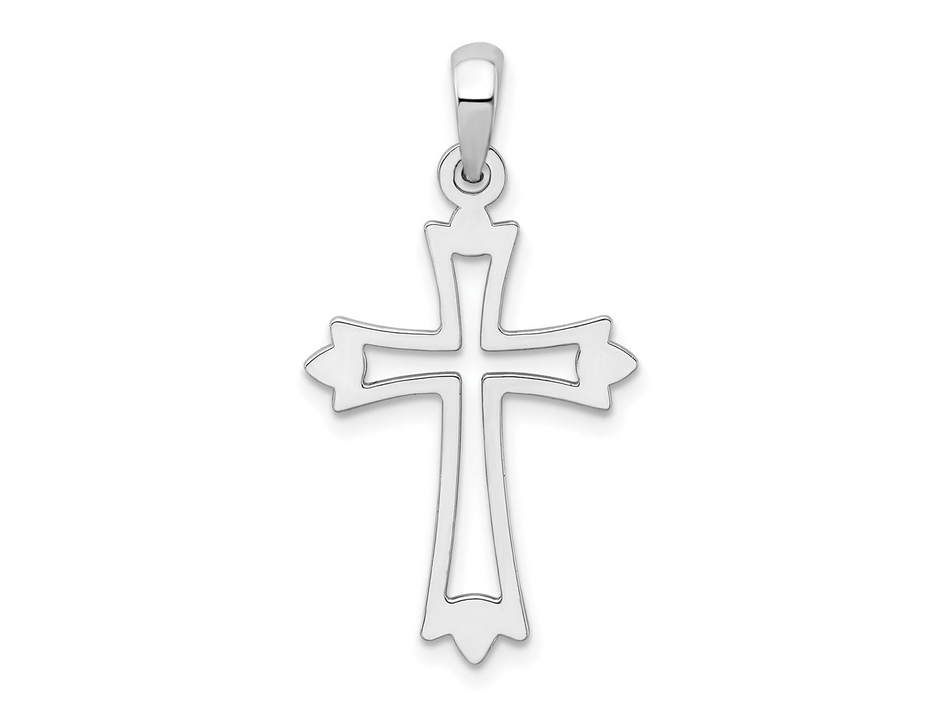FJC Finejewelers 925 Sterling Silver Rhodium Plated Pointed Ends Cut-out Cross Charm 16 mm