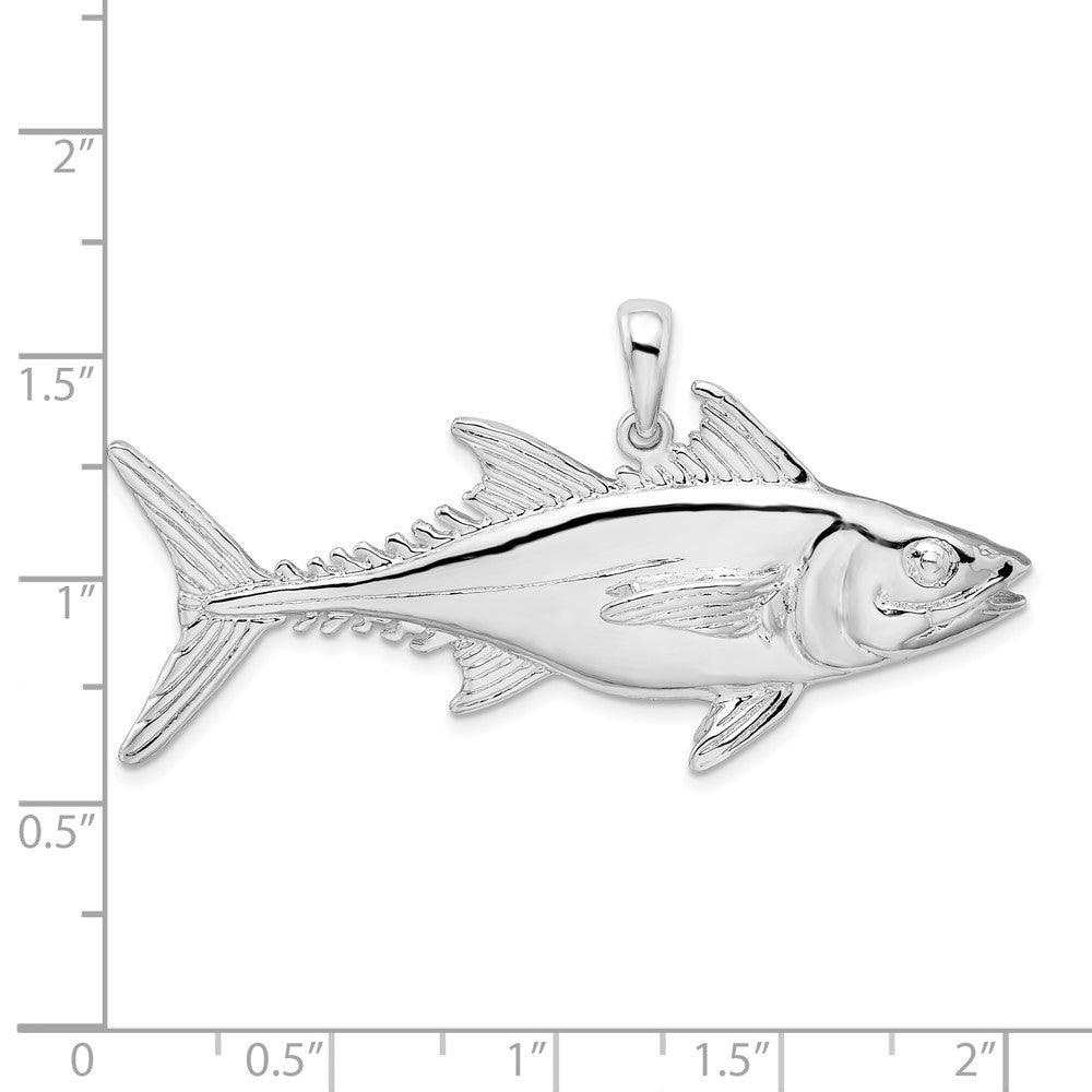 FJC Finejewelers 925 Sterling Silver Rhodium Plated Polished Skipjack Tuna Fish Charm 27 x 52 mm