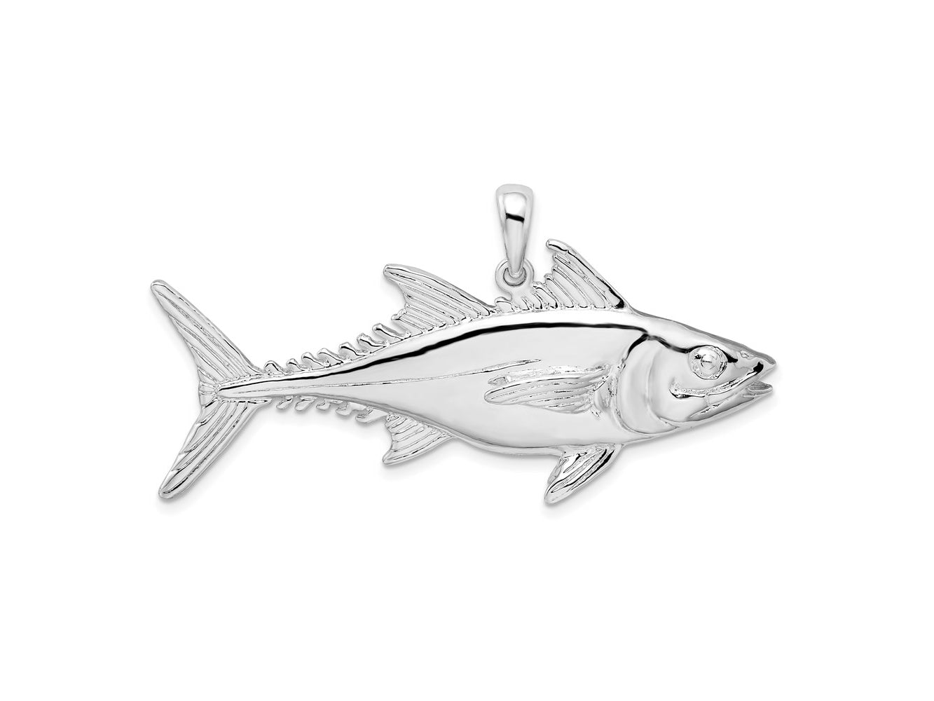 FJC Finejewelers 925 Sterling Silver Rhodium Plated Polished Skipjack Tuna Fish Charm 27 x 52 mm