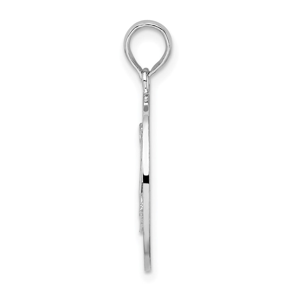 FJC Finejewelers 925 Sterling Silver Rhodium Plated Pentwater, MI Circle with Sailboat Charm 25 x 18 mm