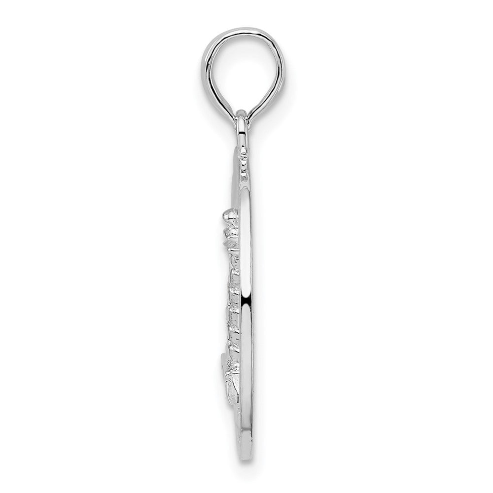 FJC Finejewelers 925 Sterling Silver Rhodium Plated Pentwater, MI Circle with Lighthouse Charm 25 x 17 mm