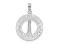 FJC Finejewelers 925 Sterling Silver Rhodium Plated Pentwater, MI Circle with Lighthouse Charm 25 x 17 mm