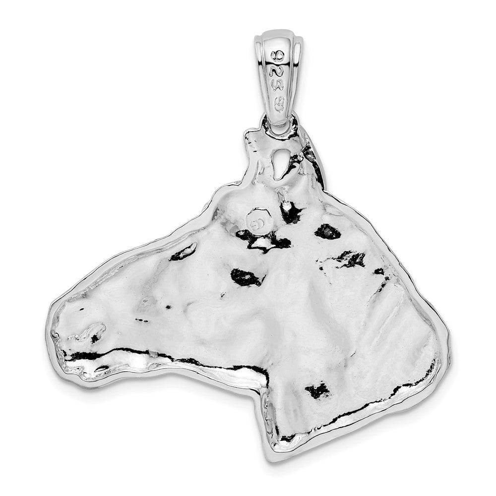 FJC Finejewelers 925 Sterling Silver Rhodium Plated Polished Large Horse Head Charm 39 mm